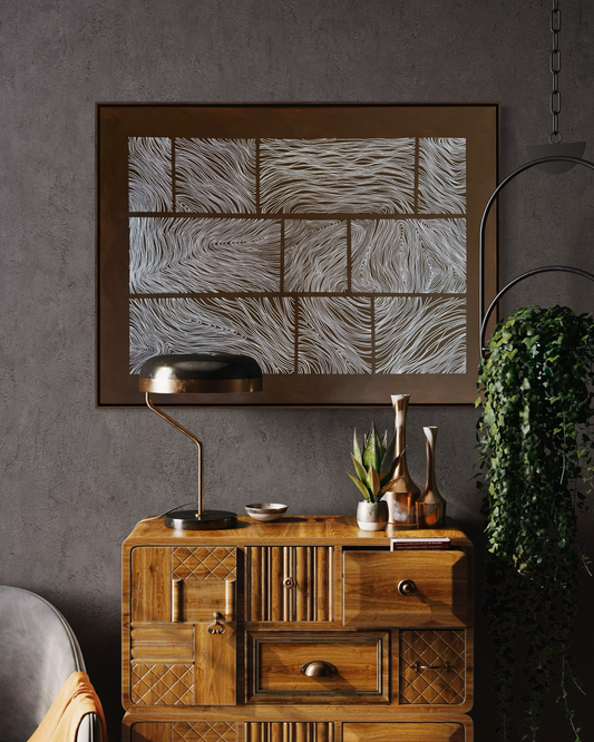 Abstract painting from the Bounds series exploring limits and structure