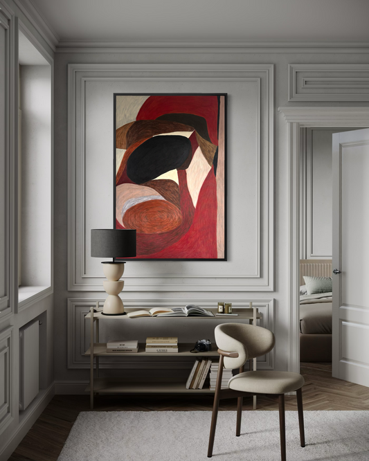 Abstract painting from the HELD series exploring pressure and containment