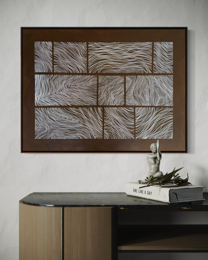 Abstract painting from the Bounds series exploring limits and structure