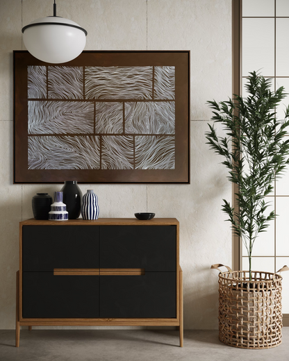 Abstract painting from the Bounds series exploring limits and structure