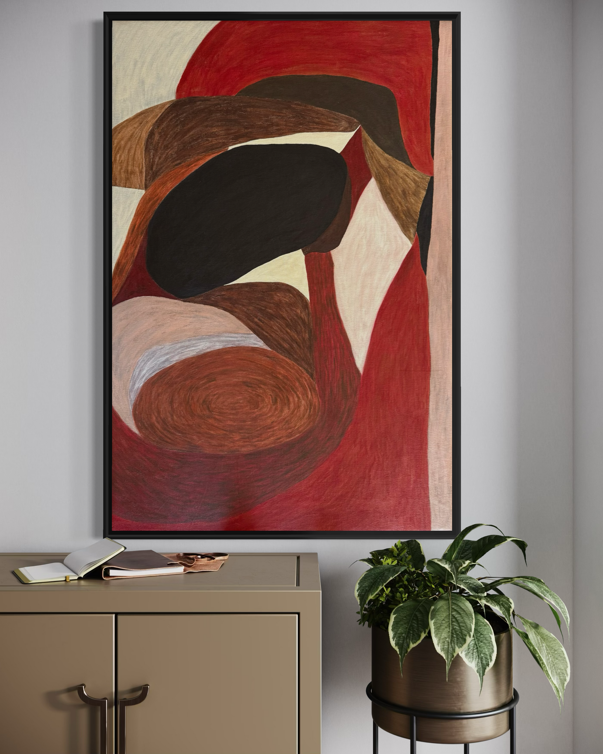 Abstract painting from the HELD series exploring pressure and containment