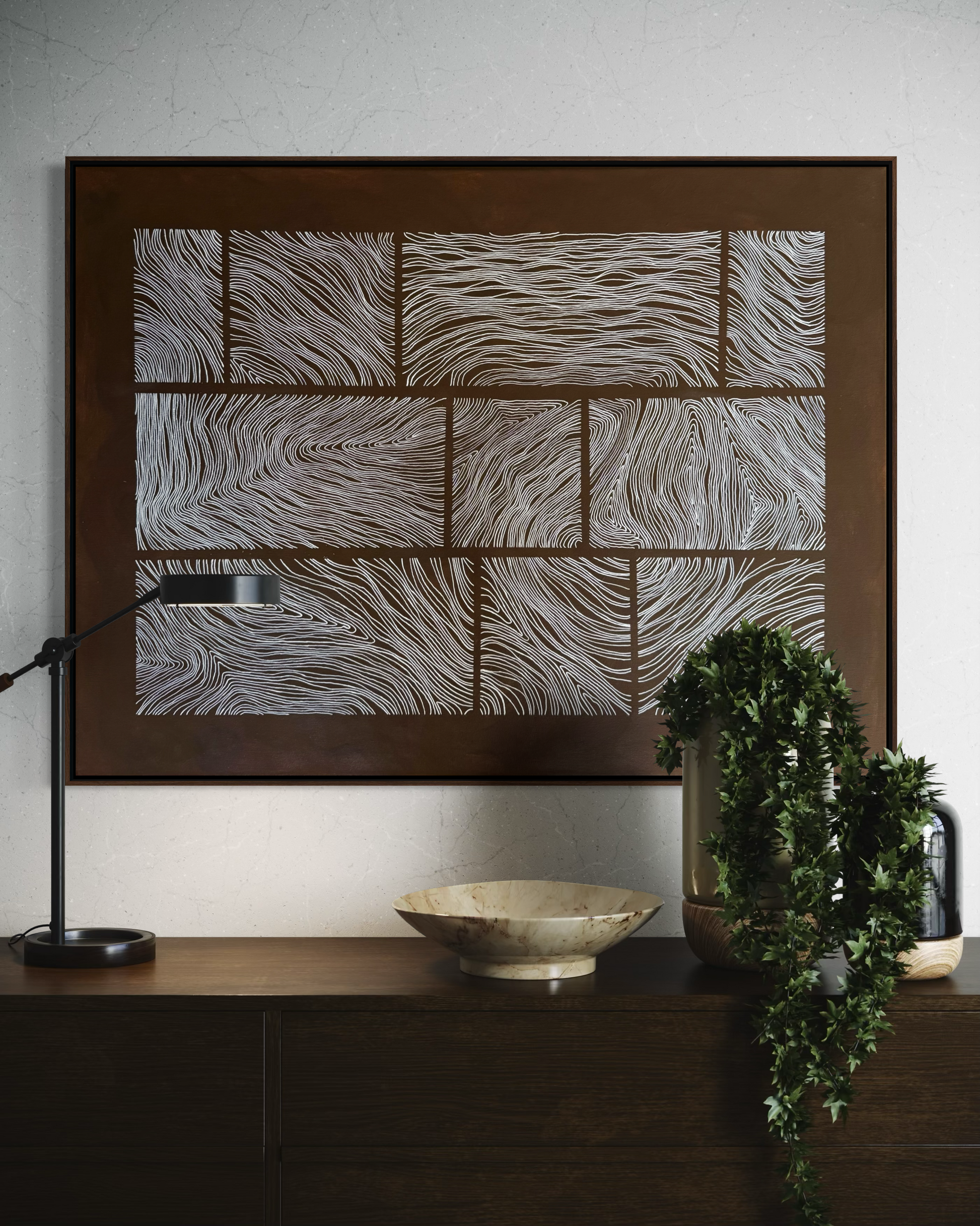 Abstract painting from the Bounds series exploring limits and structure