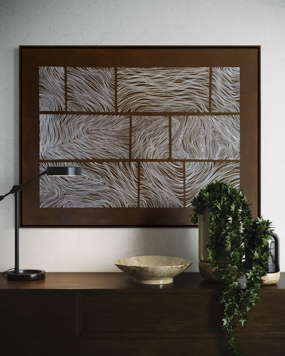 Abstract painting from the Bounds series exploring limits and structure