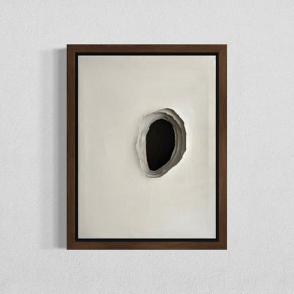 Whole I abstract painting by Sophie Lehniger, layered canvas surface with central opening and interior depth