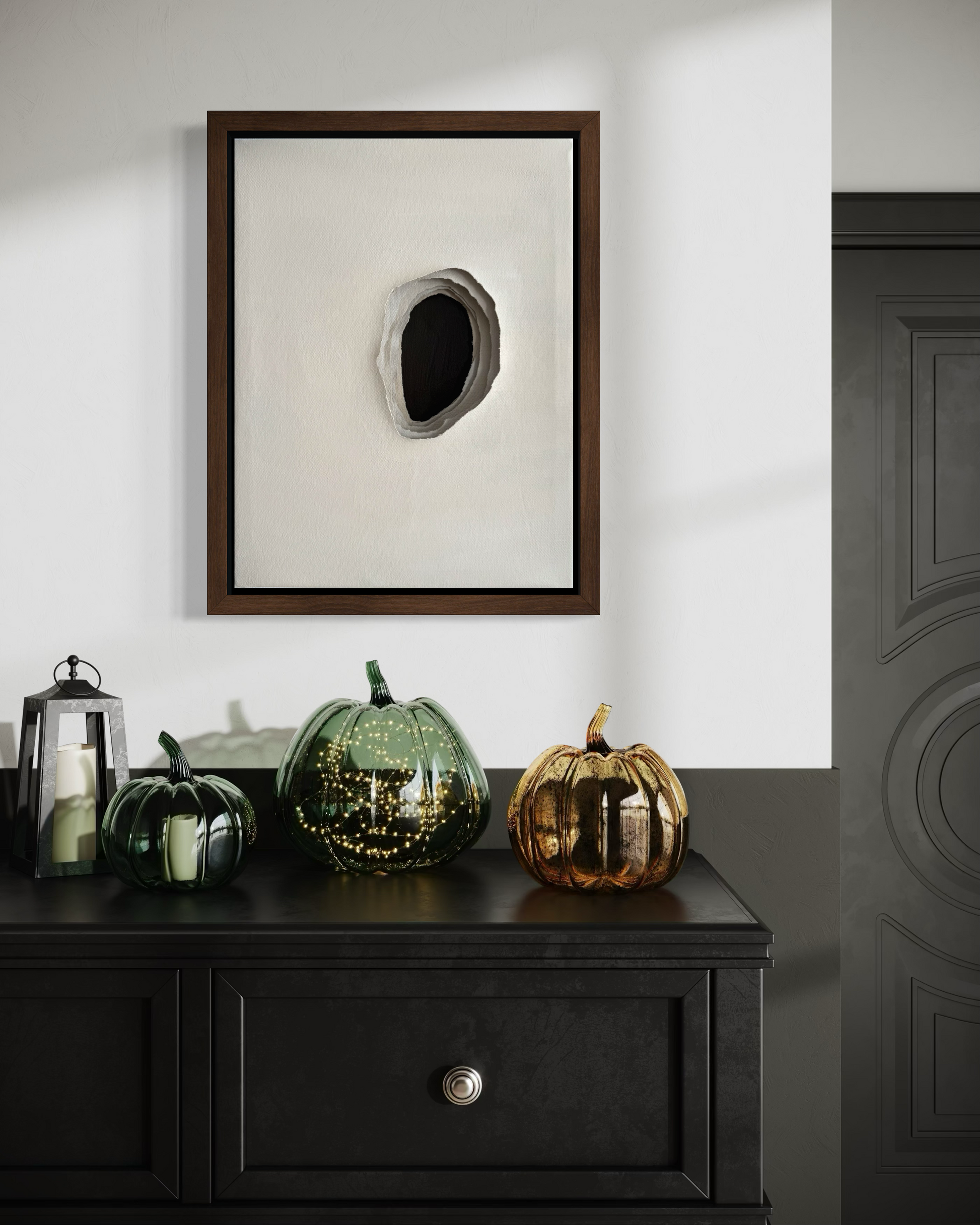 Original abstract artwork Whole I featuring contained interior space and textured surface