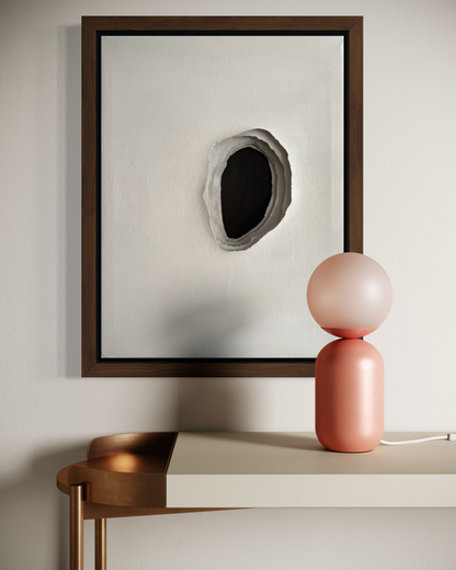 Whole I from the WHOLE series, abstract painting with sculpted canvas and restrained tones