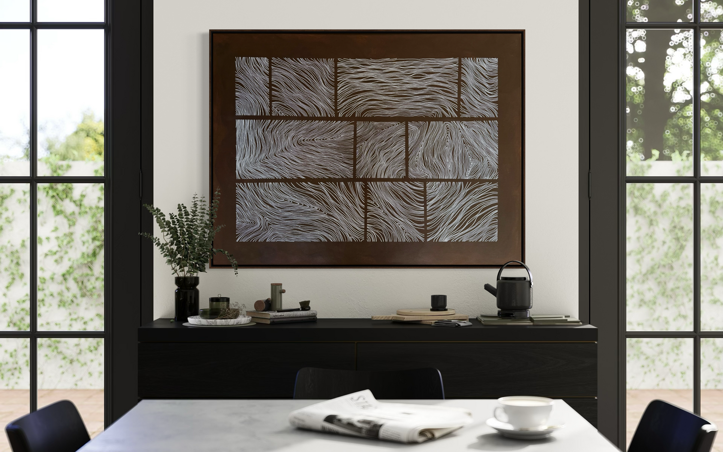 Abstract painting from the Bounds series exploring limits and structure