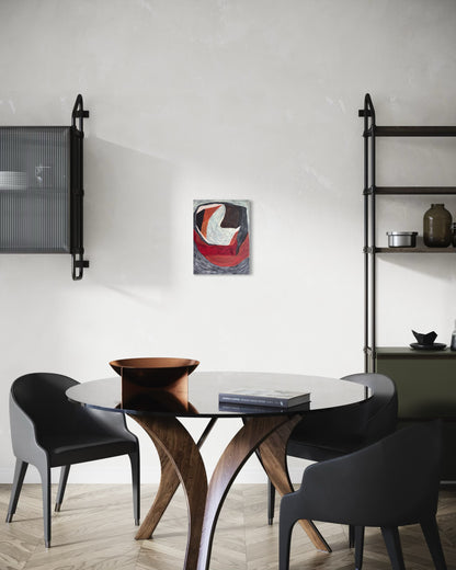 contemporary abstract wall art held03 in neutral interior setting with dark warm tones