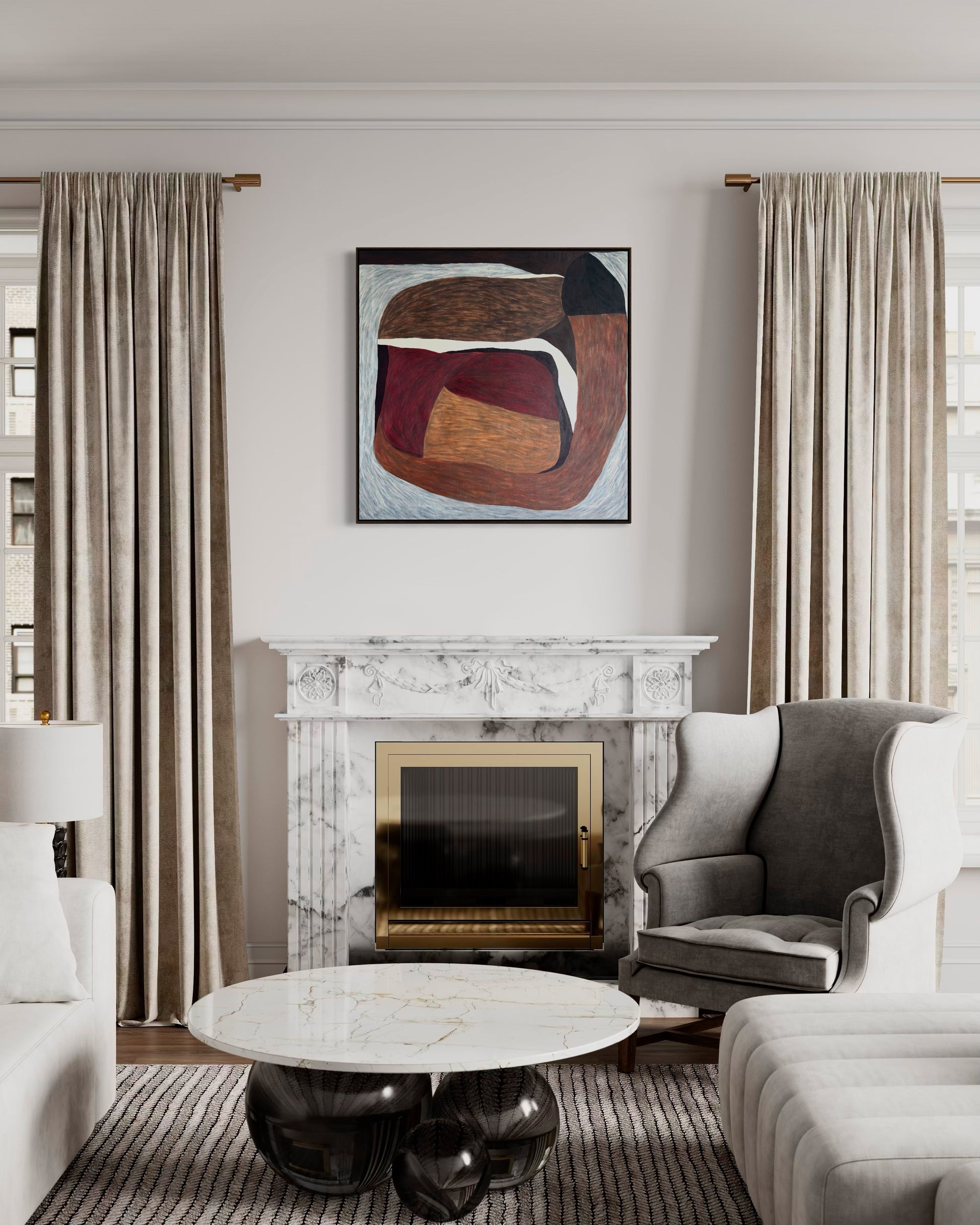 abstract painting Blur as statement wall art in modern living space