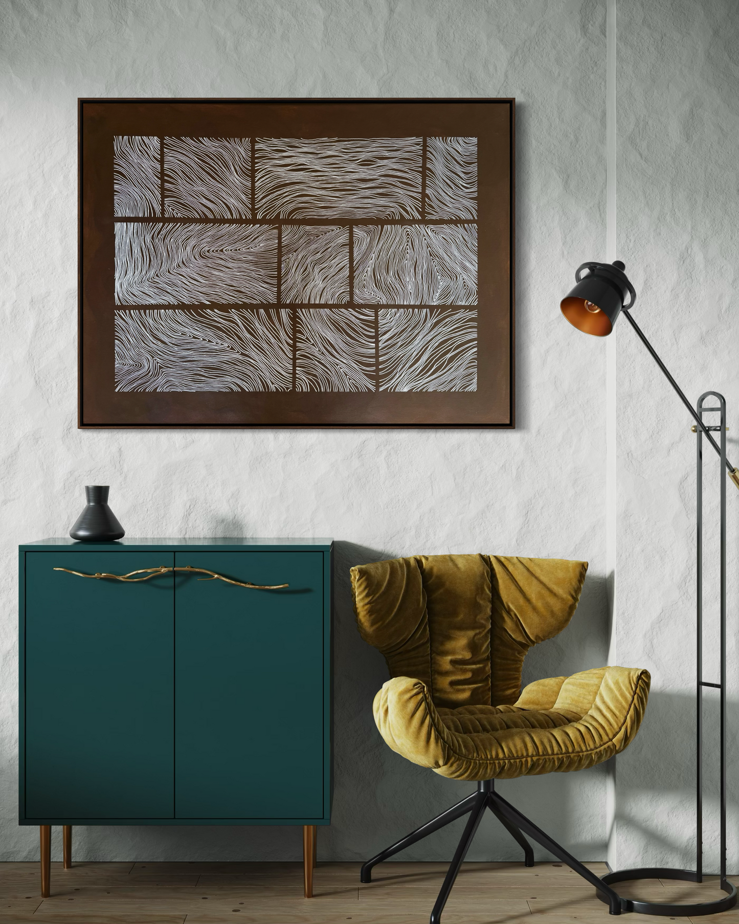 Abstract painting from the Bounds series exploring limits and structure