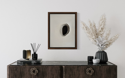 Whole I from the Whole series, abstract painting with sculpted canvas and restrained tones