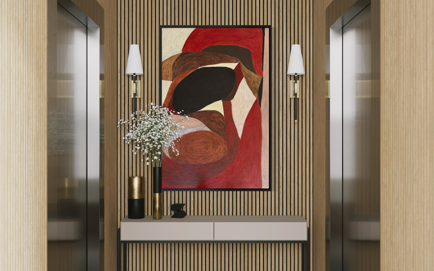 Abstract painting from the HELD series exploring pressure and containment
