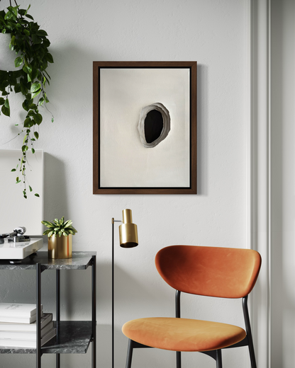 Original abstract artwork Whole I featuring contained interior space and textured surface