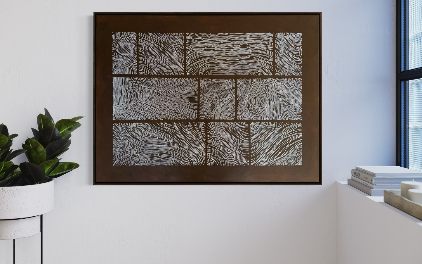 Abstract painting from the Bounds series exploring limits and structure