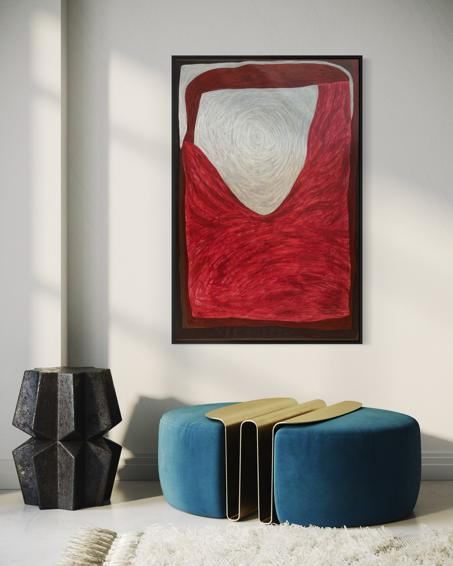 Abstract painting from the HELD series exploring pressure and containment