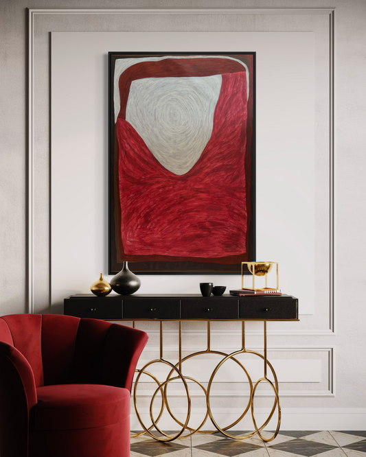 Abstract painting from the HELD series exploring pressure and containment