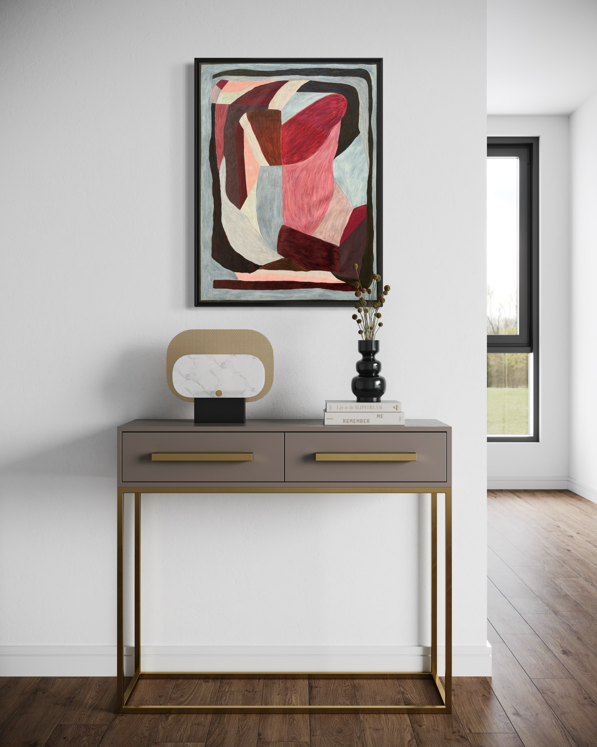 Abstract painting from the HELD series exploring pressure and containment