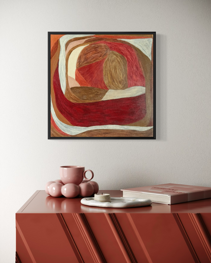Abstract painting from the HELD series exploring pressure and containment