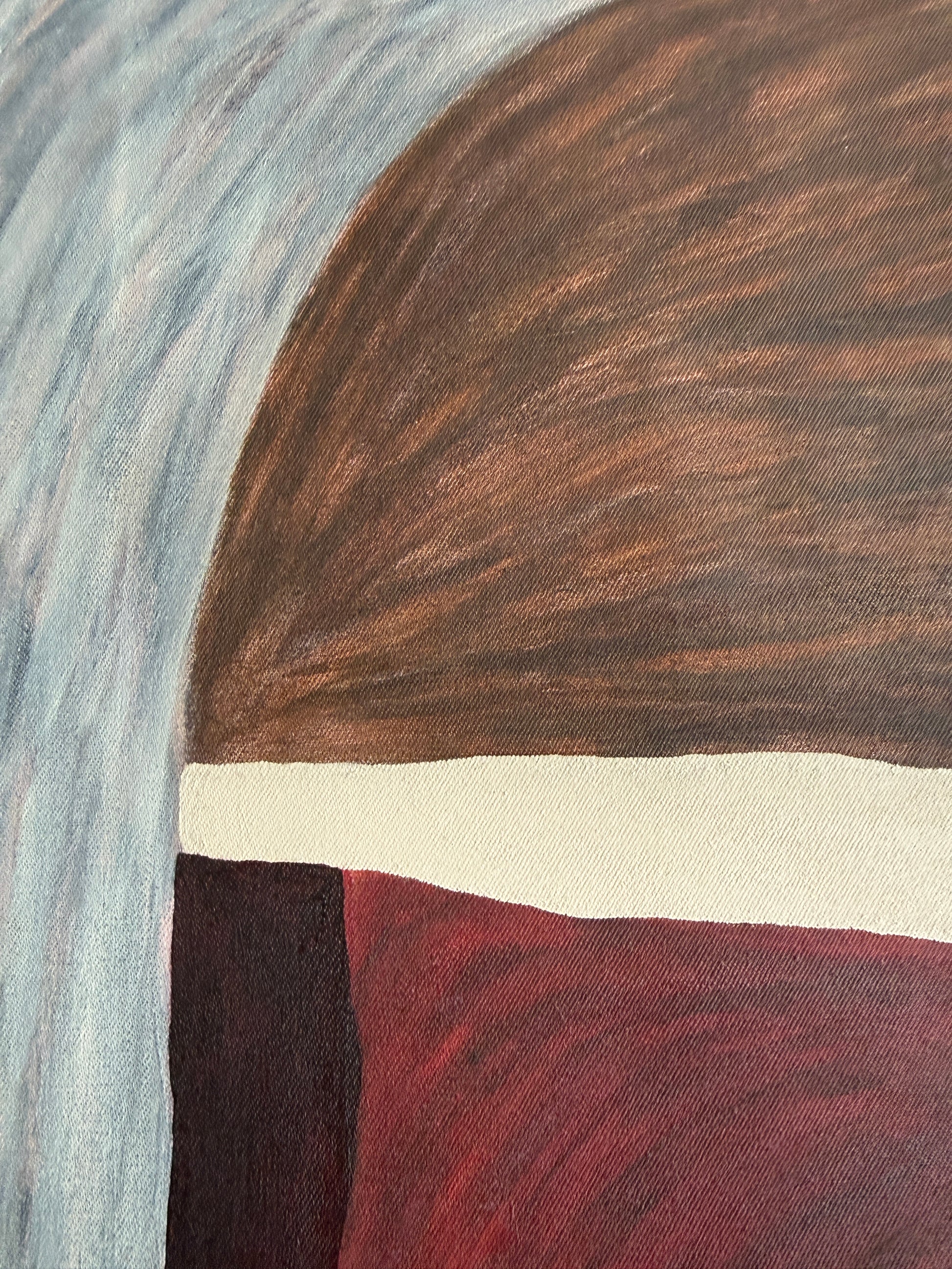 minimalist abstract painting in earthy red brown palette