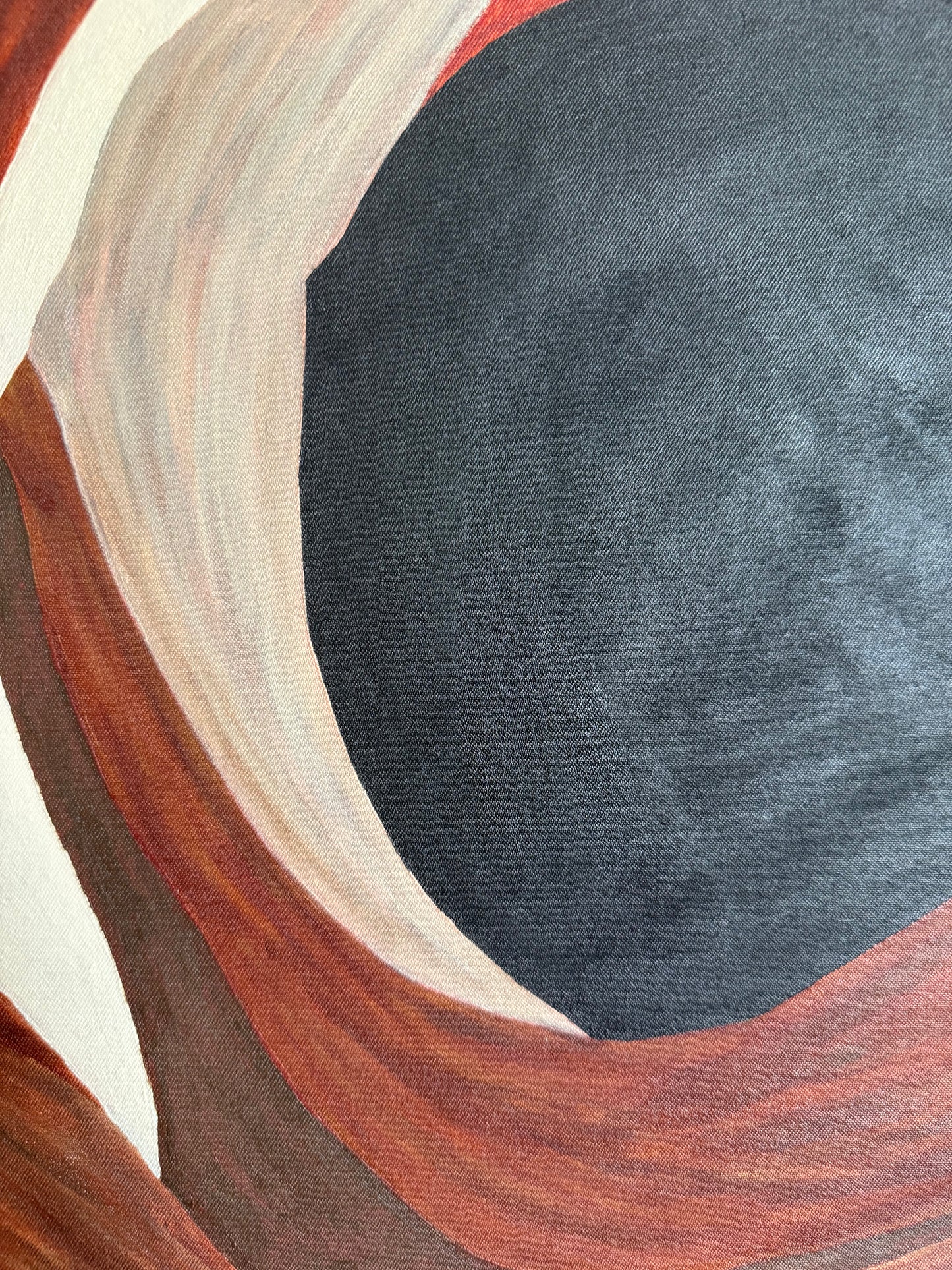 modern abstract painting Retention with curved forms and controlled visual density