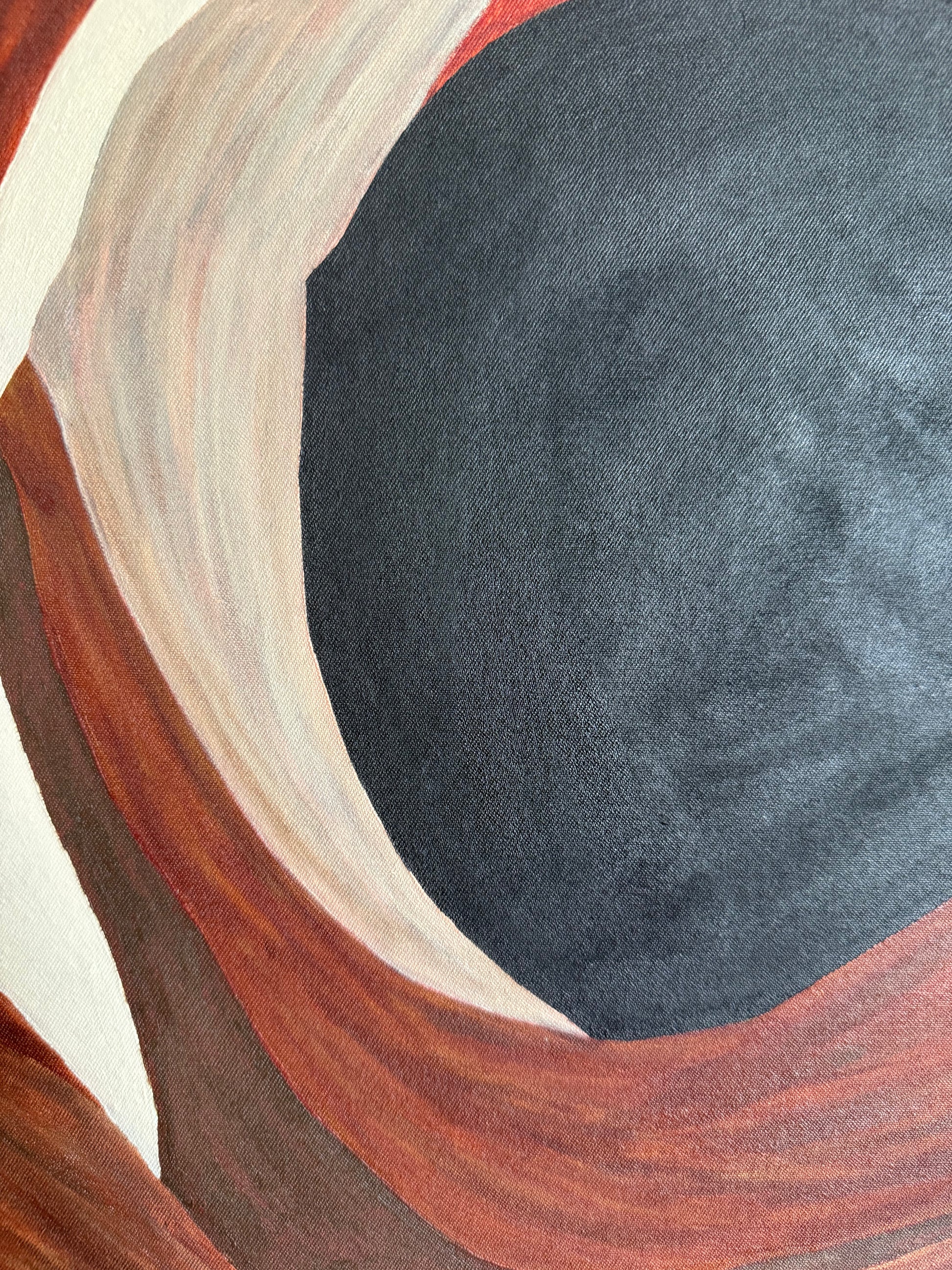 modern abstract painting Retention with curved forms and controlled visual density