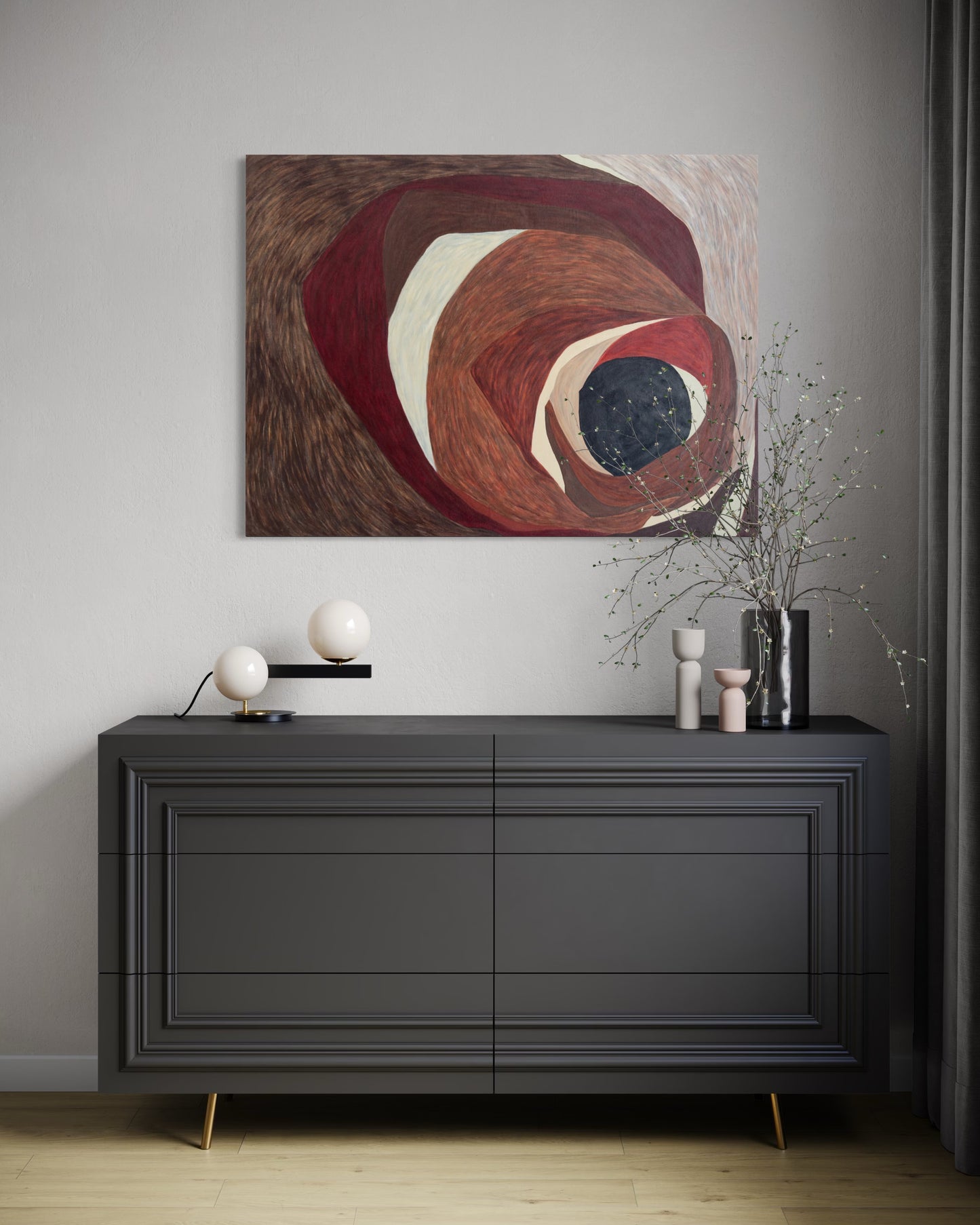 large abstract painting Retention in modern interior, contemporary wall art