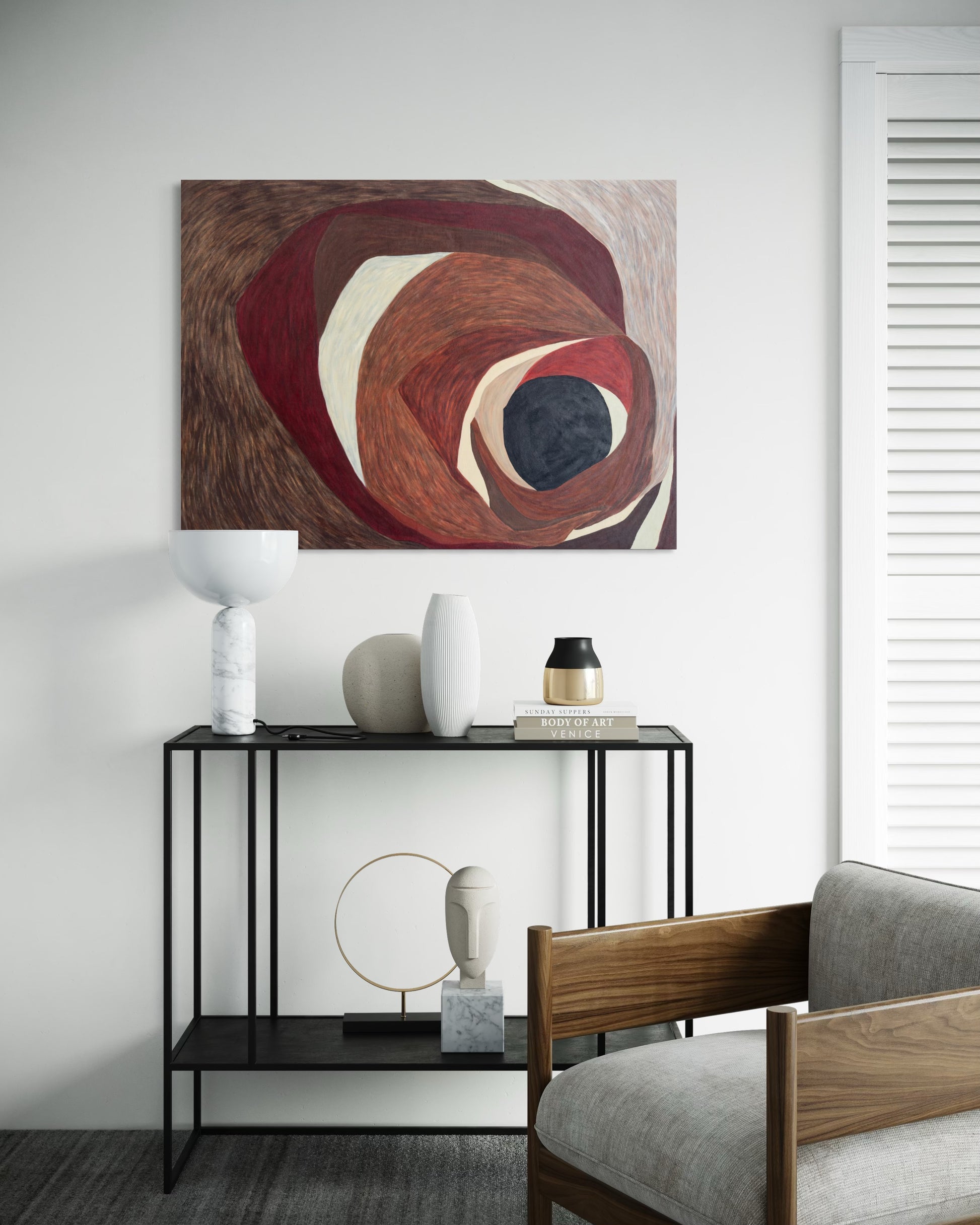 modern abstract painting Retention styled in contemporary living environment