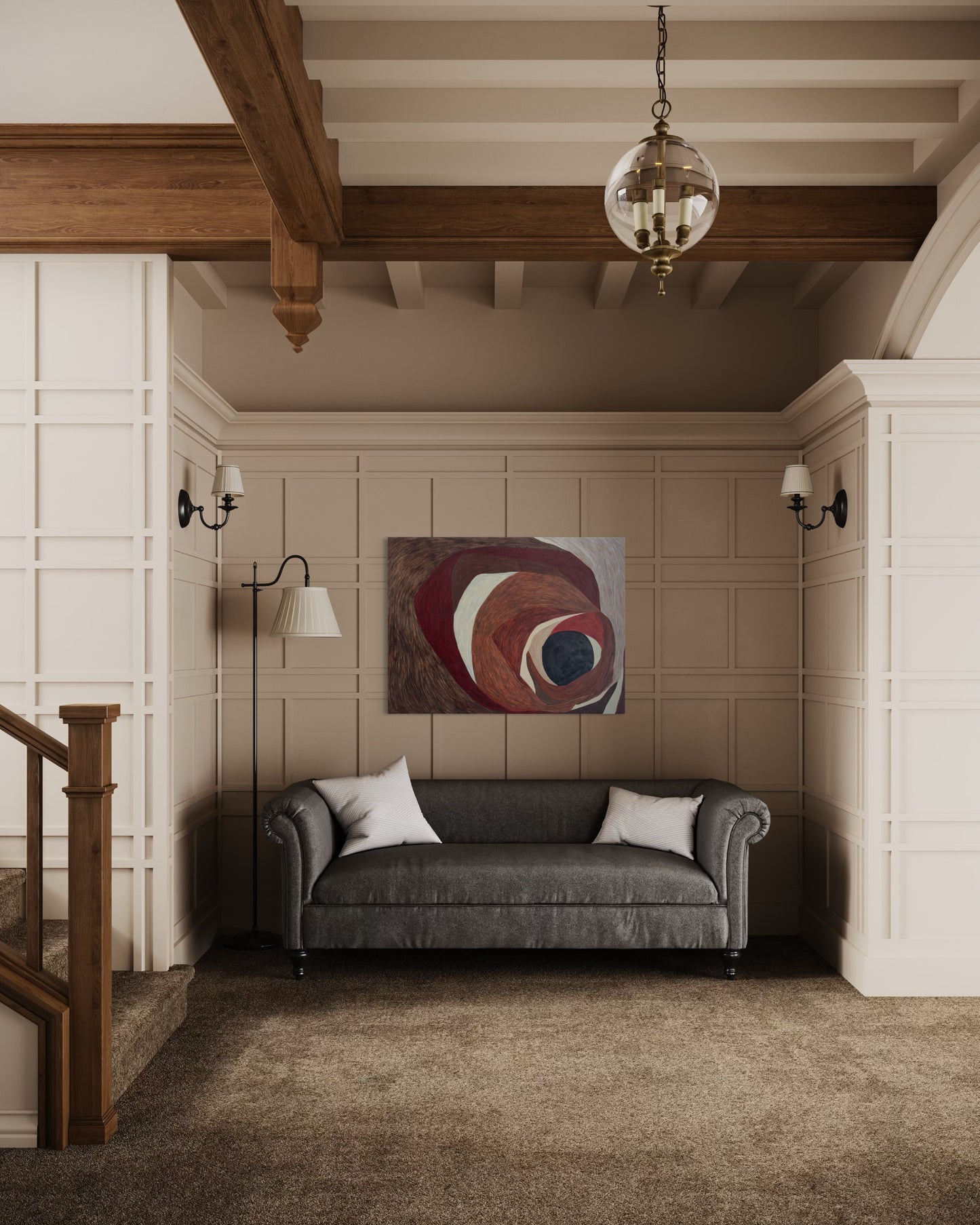 modern abstract painting Retention styled in contemporary living environment