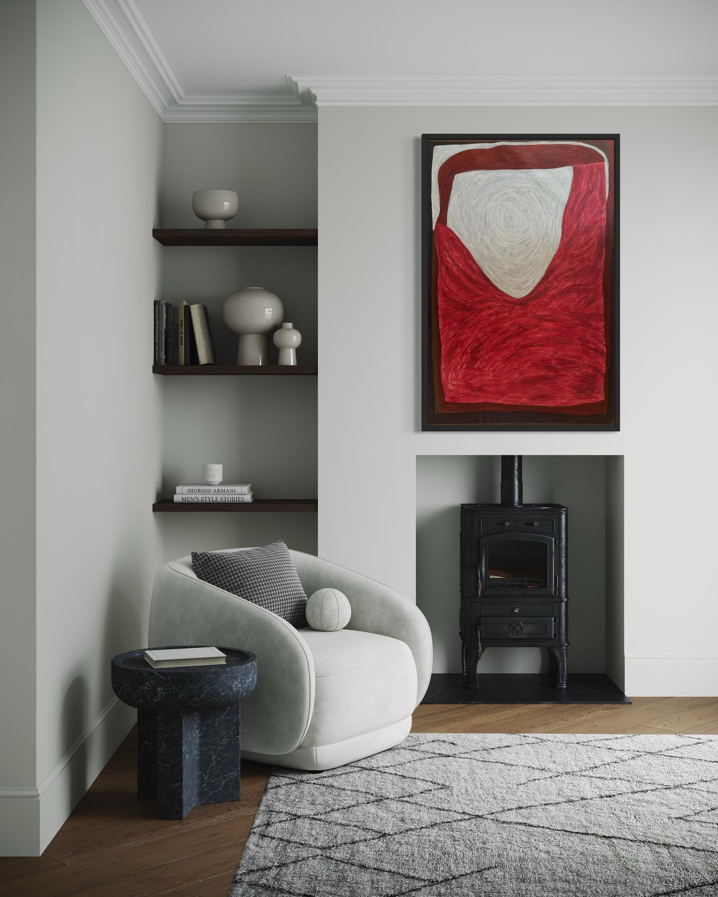 Abstract painting from the HELD series exploring pressure and containment