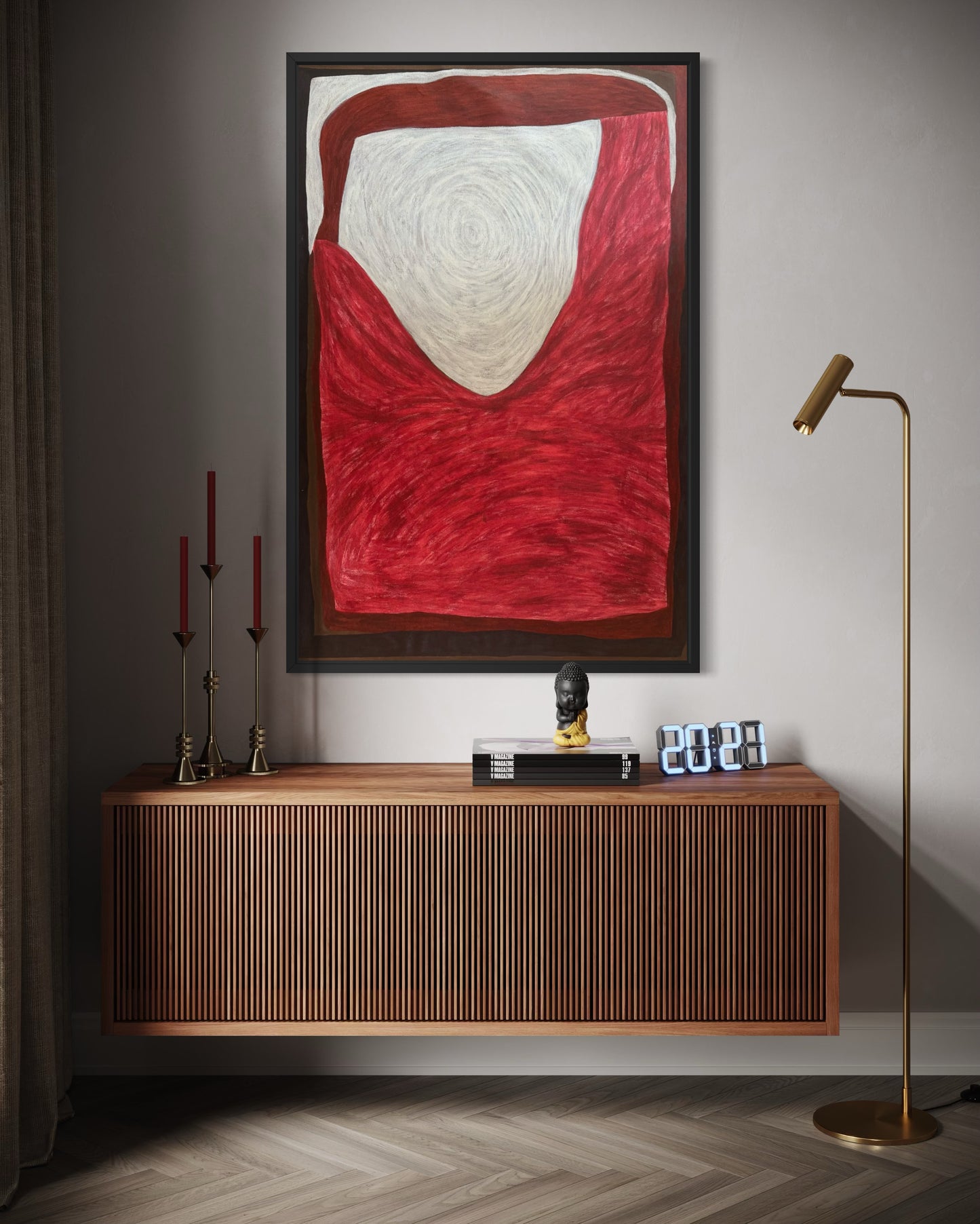 Abstract painting from the HELD series exploring pressure and containment