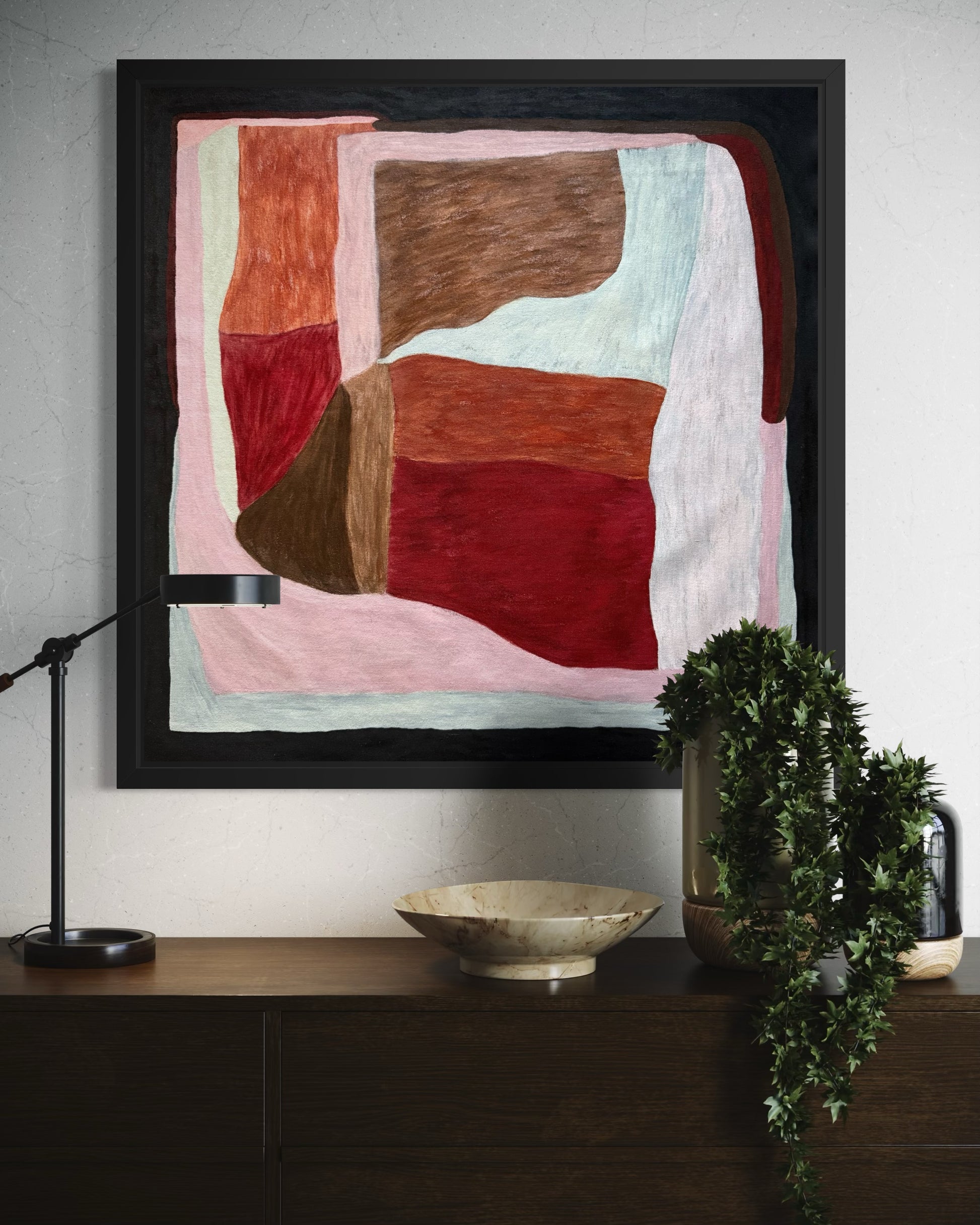 Abstract painting from the HELD series exploring pressure and containment
