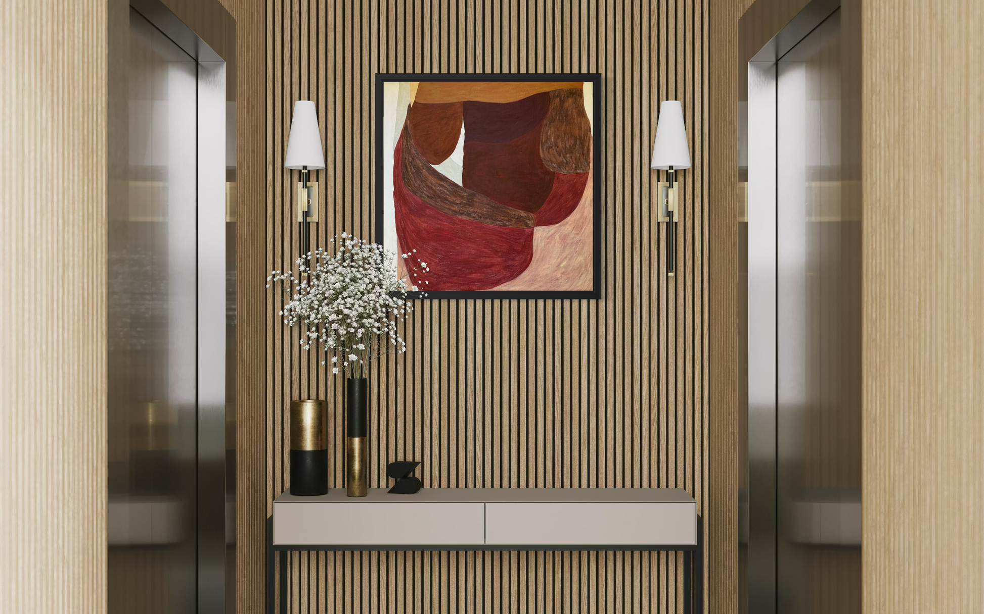 Abstract painting from the HELD series exploring pressure and containment