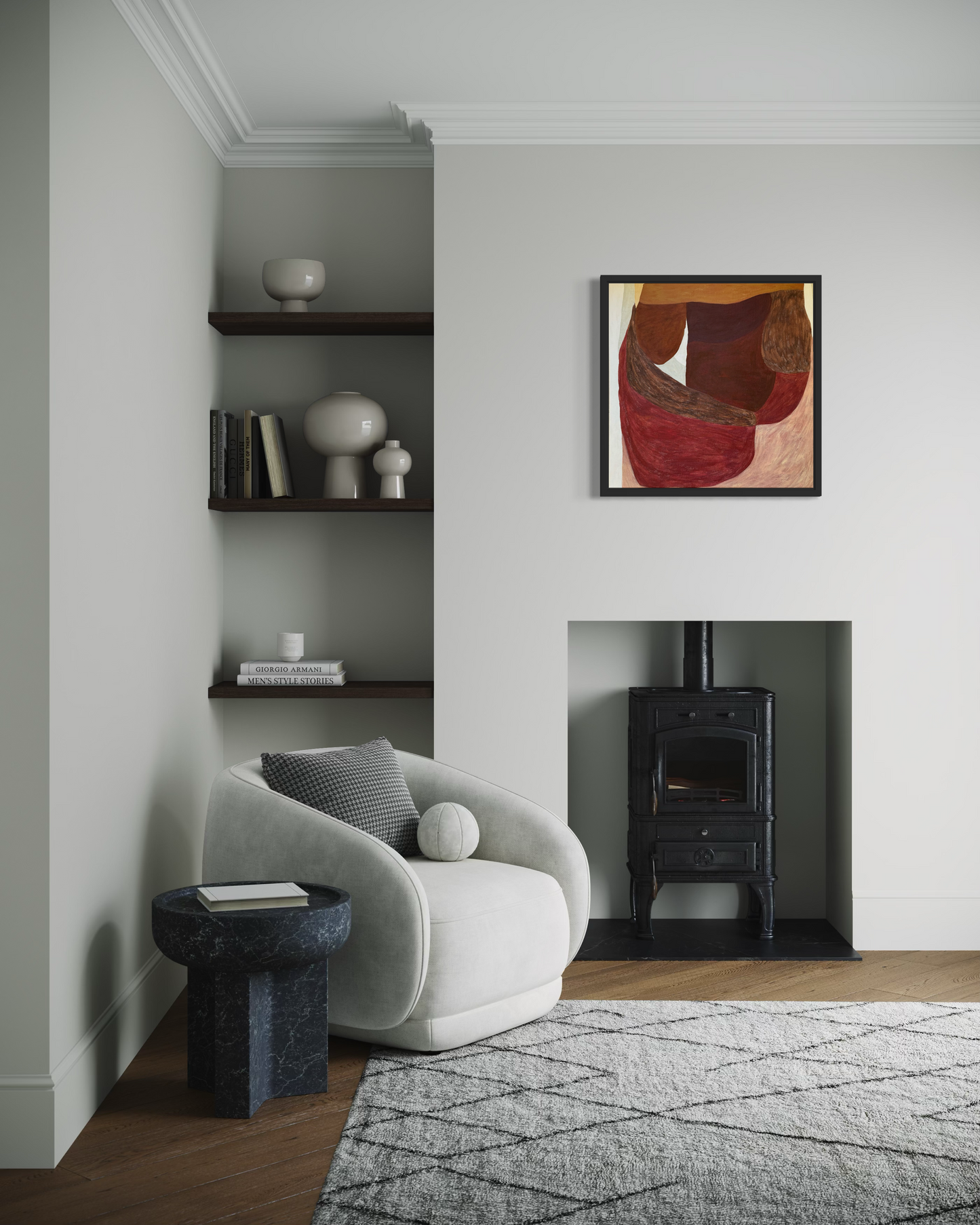 Abstract painting from the HELD series exploring pressure and containment