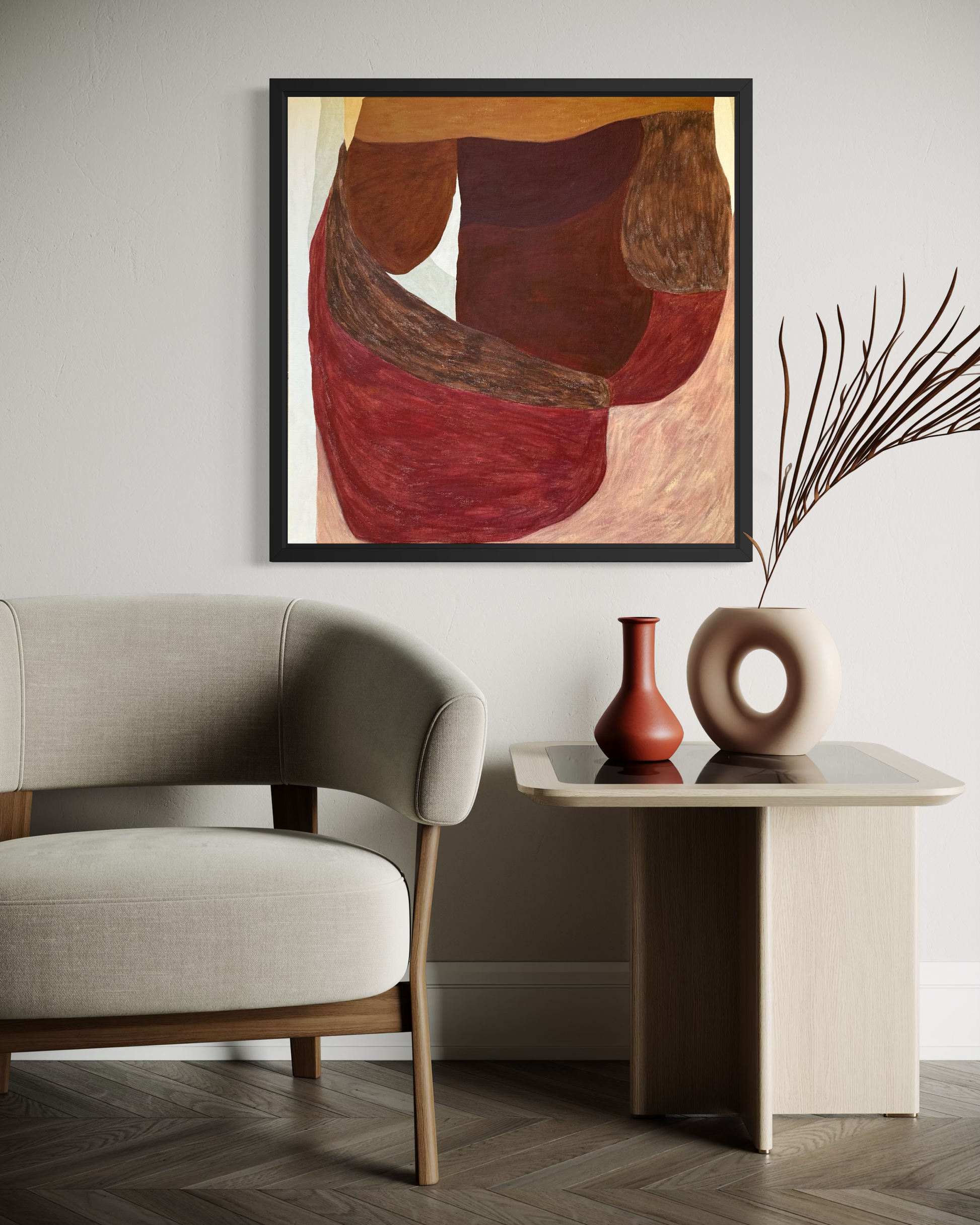 Abstract painting from the HELD series exploring pressure and containment